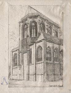A abside da igreja de St. Martin-sur-Renelle, 1860. de Charles Meryon