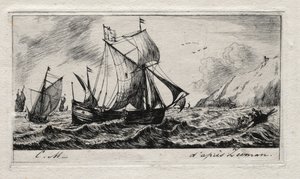 O Galliot de Jean de Vyl de Rotterdam de Charles Meryon