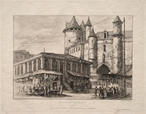 O Grand Châtelet, Paris, cerca de 1780 de Charles Meryon