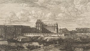 O Antigo Louvre, Paris, depois de Zeeman, 1865-66. de Charles Meryon