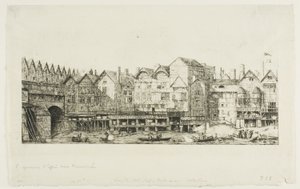 Vista de parte da cidade de Paris em direção ao final do século XVII de Charles Meryon