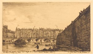 O Pont-au-Change, Paris, por volta de 1784 de Charles Meryon after Victor Jean Nicolle