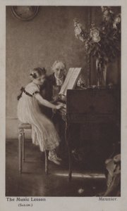 A aula de música (cor litho) de Charles Meunier
