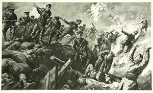 A captura das trincheiras alemãs em Neuve Chapelle