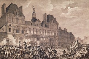 Robespierre, Saint-Just, Couthon e Hanriot tomando refúgio no Hotel-de-Ville em Paris, 9 Thermidor Year II (27 de julho de 1794) 1800