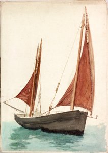 Barco de pesca (bodycolour) de Charles Napier Hemy