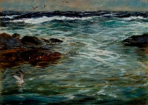 Estudo do Mar em Portscatho, Cornwall, 1901