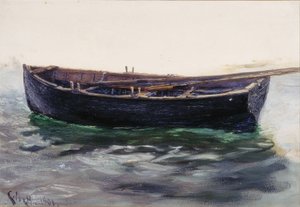 Estudo do Barco (óleo sobre papel (colado no cartão)) de Charles Napier Hemy