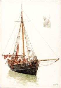 Estudo de um barco de pesca (bodycolour)