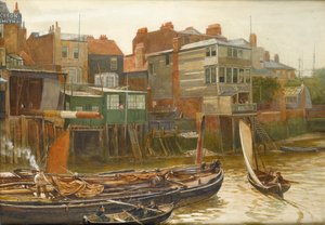 O Tâmisa em Cold Harbour, Blackwall, 1896 (wc no papel)