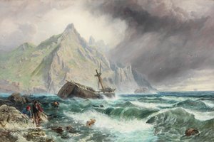 Naufrágio de uma fragata na costa sul da Espanha, 1863