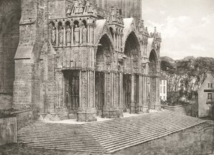Catedral de Chartres - Pórtico sul, século XII de Charles Nègre