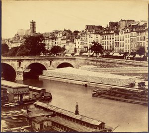 [A Ponte Marie e os cais dos Celestins, vistos do cais de Anjou] de Charles Nègre