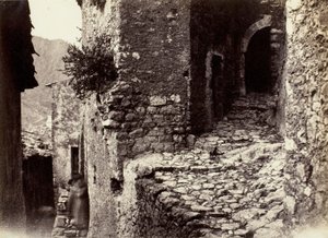 Uma rua em Sainte-Agnès perto de Roquebrune de Charles Nègre