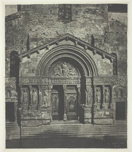 Arles: The West Porch of Saint-Trophime, 21 de outubro de 1854, impresso em 1982. de Charles Nègre