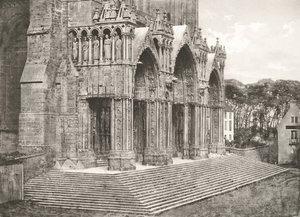 Catedral de Chartres - Portico du Midi Século XII, c. 1854, impresso c. 1857. de Charles Nègre