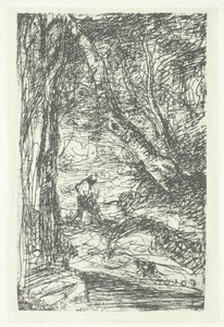 Le bucheron, possivelmente 1857, impresso em 1982. de Charles Nègre