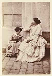 Mulheres em um pátio de Charles Nègre
