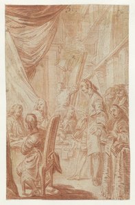 Interior de um notário ou escritório de loteria de Charles Nicolas Cochin (II)