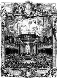 Decoração de um salão em Versalhes, França, 1745.