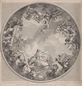 São Luís apresentando sua espada a Cristo, após um projeto de teto, 1755-90.