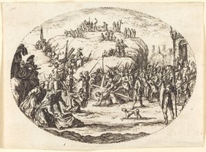 O pequeno carregamento da cruz de Charles Nicolas Cochin I after Jacques Callot