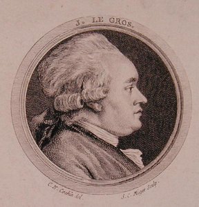 Retrato de Joseph Le Gros (1739-93) gravado por Simon Charles Miger (1736-1820) (gravura) de Charles Nicolas II (after) Cochin