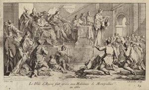 Luís I, Duque de Anjou, regente do Rei Carlos VI de França, dando graças ao povo de Montpellier
