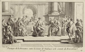 Partição da Provença entre os Condes de Toulouse e Barcelona, 1125 de Charles Nicolas II Cochin