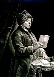 Retrato de Benjamin Franklin, 1777 (lito) (foto bw) de Charles Nicolas II Cochin