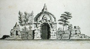 Uma Gruta, de "Arquitectura Ornamental no Gótico, Chinês e Gosto Moderno", publicado em 1758 (gravura) de Charles Over