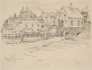 Boothbay Harbor, Maine, 1923 (grafite sobre papel) de Charles P. Reiffel