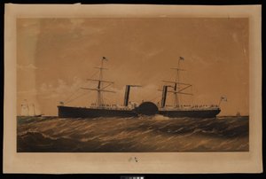 Atlantic Royal Mail Steam Navgn. Co. Steamer Adriatic... (litografia, com suporte em linho) de Charles Parsons