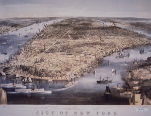 Cidade de Nova Iorque, impresso e publicado por N. Currier de Charles Parsons