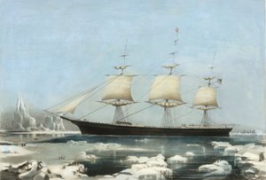 Clipper Ship Red Jacket - No gelo do Cabo Horn, em sua passagem da Austrália, para Li..., 1855