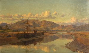 Old Wigtown Quay e Cairnsmuir, c.1890 (óleo sobre tela)