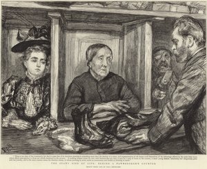 Atrás do balcão de uma casa de penhores (litho) de Charles Paul (after) Renouard