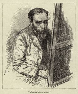Sr. J W Waterhouse, RA (litho) de Charles Paul (after) Renouard