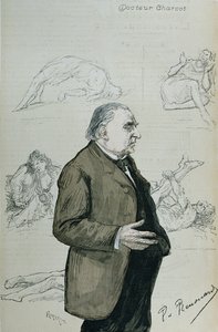 O doutor Jean Martin Charcot (1825-93) e o Hysterics, de &39;La Revue Illustree&39;, agosto de 1887 de Charles Paul Renouard