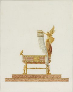 Projeto do berço para Sua Majestade o Rei de Roma, 1811 de Charles Percier