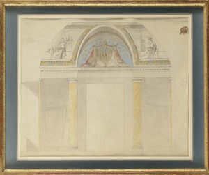 Estudo para a decoração do trono no Palais des Tuileries de Charles Percier