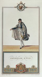 Uniforme do Conselheiro de Estado para a Coroação de Napoleão, 1804 (gravura a cores)