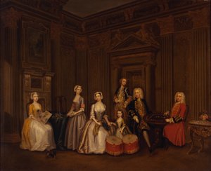 Retrato de Algernon Seymour, Lord Hertford (mais tarde 7º Duque de Somerset) com o Coronel Tomkins Wardour, Coronel Browne, Lord Beauchamp, Frances, Lady Hertford, Lady Elizabeth Seymour, e Miss Herbert