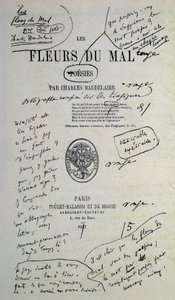 Bom de tirar de "Fleurs du Evil", anotado por Charles Baudelaire