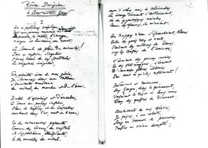 Poema de autógrafos "Reve Parisien" (caneta e tinta sobre papel) (foto a p/b)