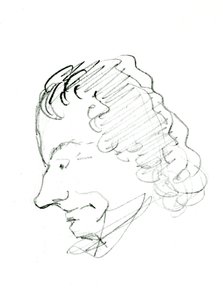 Auto-retrato, c. 1843 (lápis sobre papel) (foto a p/b)