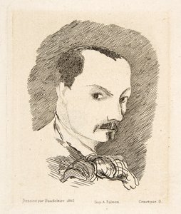 Auto-retrato de Charles Baudelaire, pub. 1869 (gravura) de Charles Pierre Baudelaire