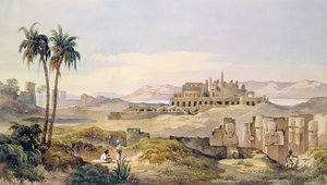 Vista das ruínas de Karnak no Egito de Charles Pierron