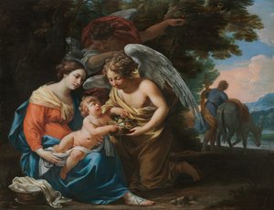Descanse na fuga para o Egito, c. 1640 de Charles Poërson