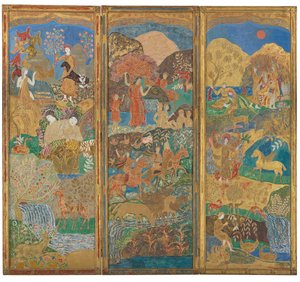 Tela de Três Painéis, c.1916-17 (óleo e folha de ouro sobre madeira gessoed)